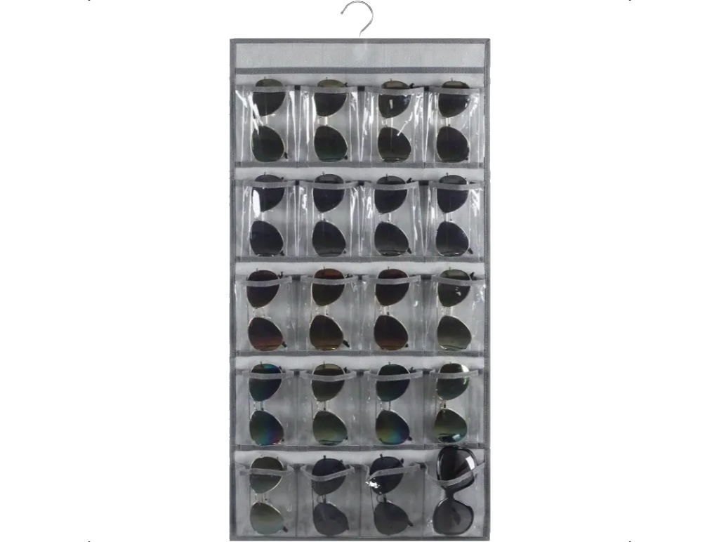 Wall-Mounted Eyeglasses Organizer with 20 Slots