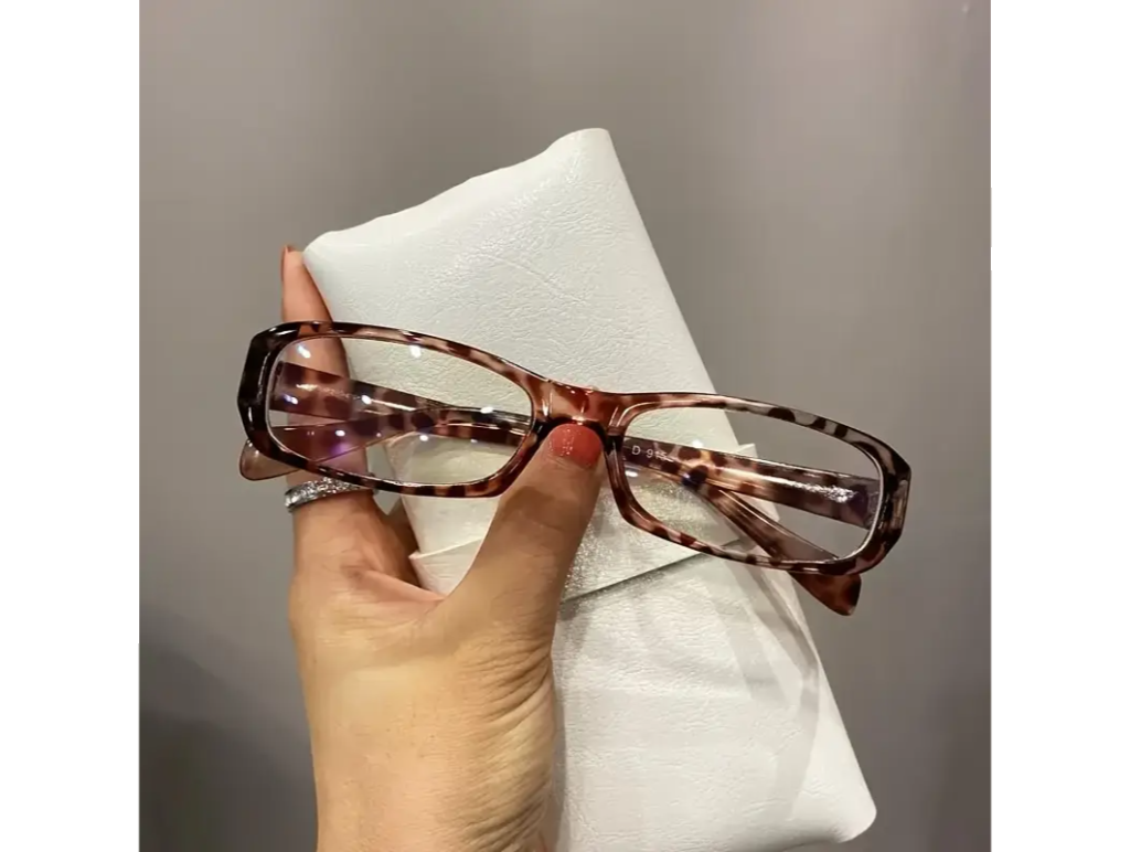 Y2K Trendy Full-Frame Glasses – Turtle Shell & Black Design